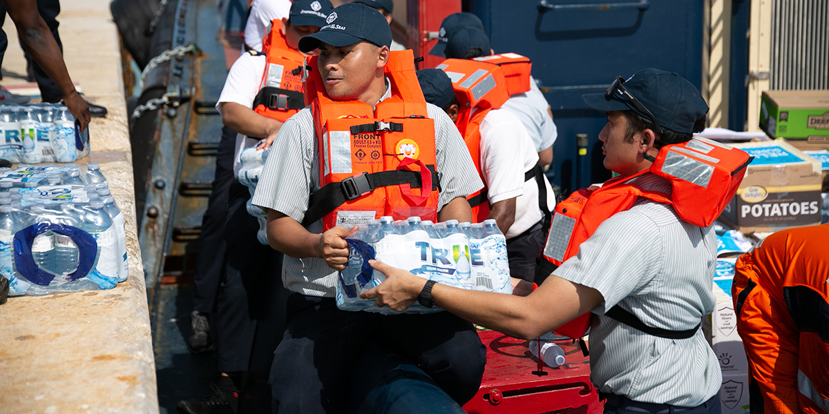 In the aftermath of Hurricane Dorian, our team quickly deployed to the Bahamas and formed a coalition of local partners to support the distribution of food, water, shelter materials, personal hygiene products, and other essential items to those in greatest need. Our impact: 600,000+ meals; 250,000+ bottles of drinking water; thousands of medical supplies.