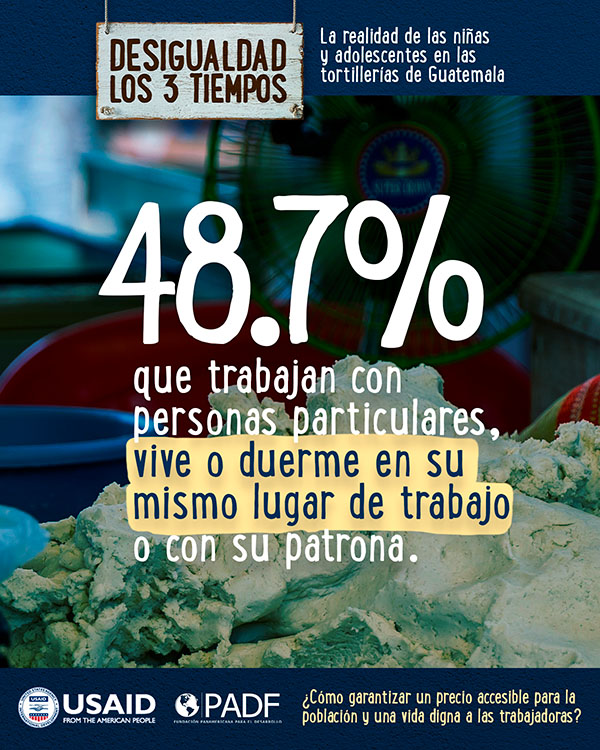 7 48.7% que trabajan con personas particulares, vive o duerme en su mismo lugar de trabajo o con su patrona.
