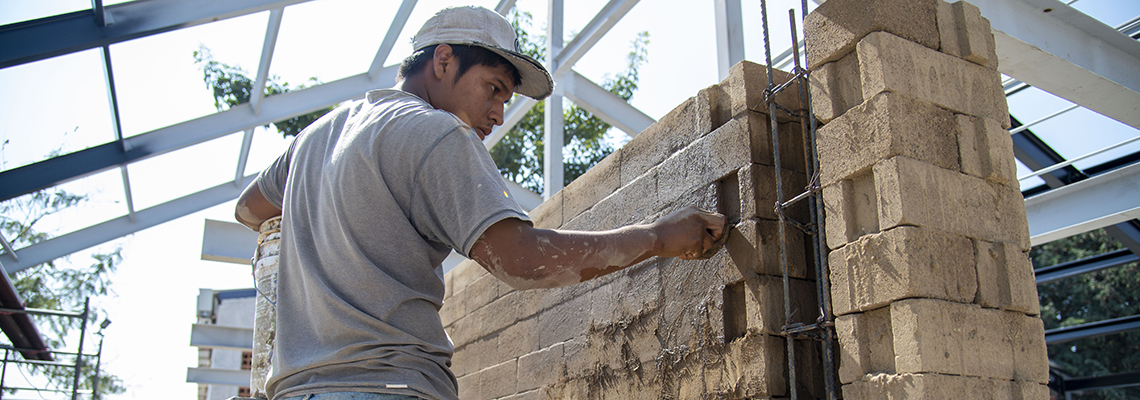A Mexican worker on a construction site.